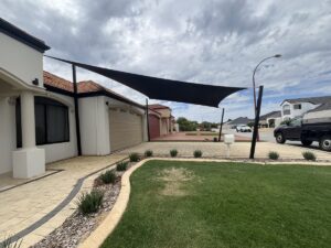 5 Post Skillion Driveway Shade Sail - Cool Solutions