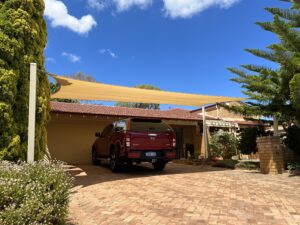 Desert Sand Skillion Driveway Shade Sail - Cool Solutions (12)