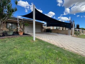 Driveway Shade Sail with Side Screen